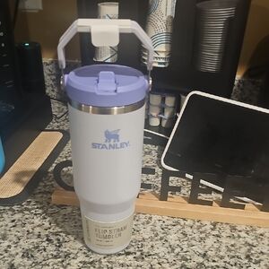 Stanley Lavender and White Flip Straw Tumbler